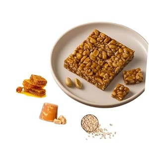 lonavala foods famous peanut chikki box - 200 grams 24 pieces  no added preservatives and colours  groundnut chikki made with jaggery  sweet peanut gajak chakki bar