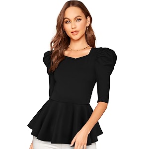 london belly women39s polyester tunic top with sweet heart neck 34 sleeves solid pattern slim fit and waist length  lightweight tops for womens  casual tops for woman