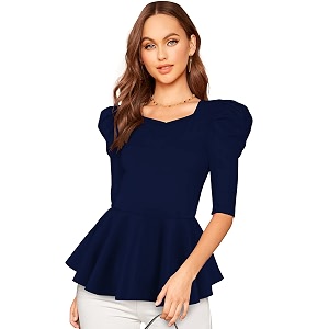 london belly women39s polyester tunic top with sweet heart neck 34 sleeves solid pattern slim fit and waist length  lightweight tops for womens  casual tops for woman