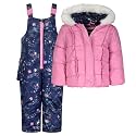 LONDON FOG girls Snowsuit With Snowbib and Puffer Jacket