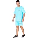 London Hills Cotton Blend Casual Round Neck Co-ord Set for Men's Half Sleeve Oversized T-Shirt and Shorts, Printed Casual Sleepwear &amp; Loungewear Nightdress Night Suits Set
