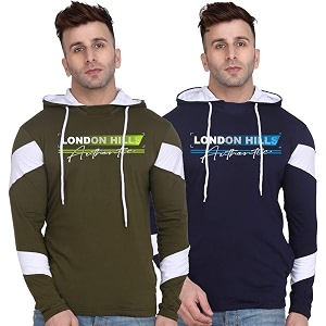 London Hills Mens Cotton Blend Hooded Regular