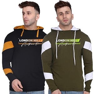 London Hills Mens Cotton Blend Hooded Regular