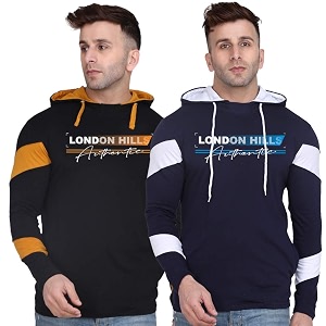 London Hills Mens Cotton Blend Hooded Regular