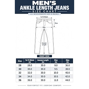 London Hills Mens Ankle Length Denim Jeans