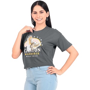 London Hills Printed Crop Top for Women