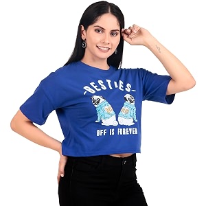 London Hills Printed Crop Top for Women