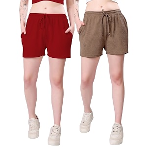 London Hills Shorts for Women Textured Waffle