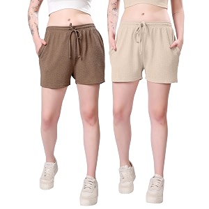 London Hills Shorts for Women Textured Waffle