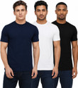 London Hills Solid Men Round Neck Dark