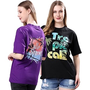 London Hills Womens Cotton Blend Oversized Fit