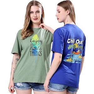 London Hills Womens Cotton Blend Oversized Fit
