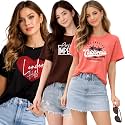 London Hills Women Cotton Printed T-Shirt Combo