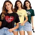 London Hills Women Cotton Printed T-Shirt Combo