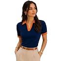 London Hills Women Ribbed Knit Polo Neck