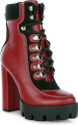 London Rag Burgundy High Heel Lace Up Biker Boot Boots For Women (Burgundy , 4)