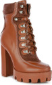 London Rag Tan High Heel Lace Up Biker Boot Boots For Women (Tan , 3)