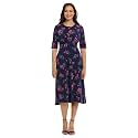 London Times Women's Dresses Inset Waist Midi Dress Career Office Occasion Guest of