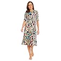 London Times Women's Dresses Inset Waist Midi Dress Career Office Occasion Guest of