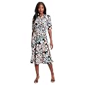 London Times Women's Dresses Inset Waist Midi Dress Career Office Occasion Guest of