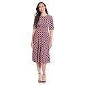 London Times Women's Dresses Inset Waist Midi Dress Career Office Occasion Guest of