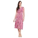 London Times Women's Sleeveless Inset Waist Midi Fit and Flare Dress