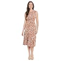 London Times Women's Sleeveless Inset Waist Midi Fit and Flare Dress