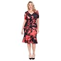 London Times Women's V-Neck Dress - Flounce Hem, Twist Waist, Elegant Office &amp; Event Wear