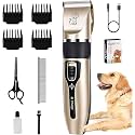 LONENESSL Dog Clippers, Dog Grooming Clippers,Portable Dog Grooming Kit, Cordless, Low Noise Pet Grooming Kit with 4 Comb&Hairdressing Cloth &Professional Accessories for Dog Cat and Other Pets
