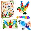 Lonfliness 8 Pcs Birds Poke in Craft Kits for Kids Mess Free DIY Art