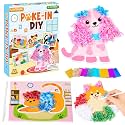 Lonfliness 8 Pcs Dog Cat Poke in Craft Kits for Kids Mess Free DIY Art