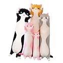 Long Cat Plush Pillow Soft Kitten Stuffed Animal Pillow Cute Cat Sleeping Pillow for Kids (70cm/27.55inch, Gray)