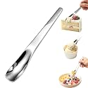 Long-Handle Stainless Steel Dessert Spoon, 316l Stainless Steel Deep Spoon Stylish Design for Home, Bakers, Baristas (Silver 1PCS)