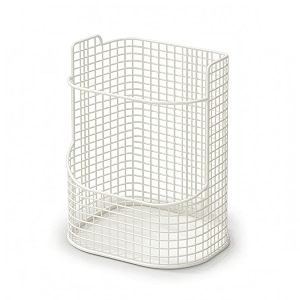 long-handled garden tool storage rack floor-standing garden tool rack space-saving metal storage stand with wire grid heavy-duty for gardeners garage shed white without wheels