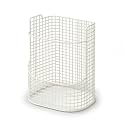 Long-Handled Garden Tool Storage Rack Floor-Standing Garden Tool Rack Space-Saving Metal Storage Stand with Wire Grid Heavy-Duty for Gardeners, Garage, Shed, White, Without Wheels