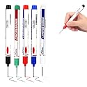 Long Head Deep Hole Marker, 2024 Upgrade Permanent Markers Carpenter Ink Marker Pens, Waterproof Colorful Carpenter Pen Construction Markers Marking Tool for Bathroom Woodworking (Multicolor)
