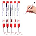 Long Head Deep Hole Marker, 2024 Upgrade Permanent Markers Carpenter Ink Marker Pens, Waterproof Colorful Carpenter Pen Construction Markers Marking Tool for Bathroom Woodworking (Red)