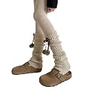 Long Leg Warmers for Women Lolita Fashion Wool Cable Knit Thigh High Leg Warmers Loose Socks