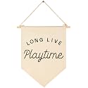Long Live Playtime-Newborn-Hanging Canvas Flag Wall Decor Gift for Baby Boys Girls Kids-Canvas Pennant Banner Pennant Wall Decor Present for Nursery Baby Room Playroom
