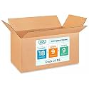 Long Moving &amp; Shipping Boxes 18"L x 9"W x 9"H (25-Pack) - Extra Strength 200 lb vs Regular - Corrugated Packing Boxes for Moving - Durable Box for Shipping - Cardboard Box by IDL Packaging