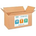 Long Moving &amp; Shipping Boxes 18 x 9 x 9 inches (5-Pack) - Extra Strength 200 lb vs Regular - Corrugated Strong Boxes for Packaging Moving Stuff - Heavy Duty Box by IDL Packaging