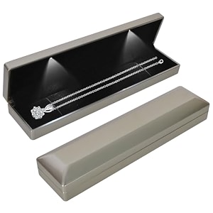 long necklace box with led light necklace bracelets pendant watch chain jewelry gift box velvet jewelry display case with 2 led internal light for proposal engagement wedding 235535cm gold