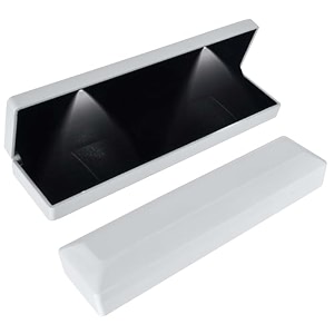 long necklace box with led light necklace bracelets pendant watch chain jewelry gift box velvet jewelry display case with 2 led internal light for proposal engagement wedding 235535cm white