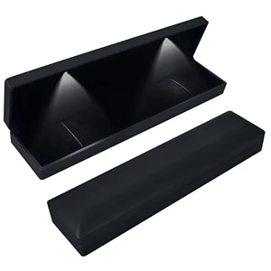 long necklace box with led light necklace bracelets pendant watch chain jewelry gift box velvet jewelry display case with 2 led internal light for proposal engagement wedding 235535cm black