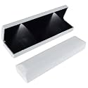 Long Necklace Box With LED Light, Necklace Bracelets Pendant Watch Chain Jewelry Gift Box, Velvet Jewelry Display Case with 2 LED Internal Light, for Proposal Engagement Wedding, 23*5.5*3.5cm, White