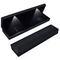 Long Necklace Box With LED Light, Necklace Bracelets Pendant Watch Chain Jewelry Gift Box, Velvet Jewelry Display Case with 2 LED Internal Light, for Proposal Engagement Wedding, 23*5.5*3.5cm, Black