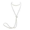 Long Pearl Necklaces for Women Cream White Faux Pearl Strand Layered Necklace Costume Jewelry