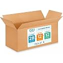 Long Shipping &amp; Moving Boxes 28 x 12 x 12 inches (5-Pack) - Extra Strength 200 lb vs Regular - Corrugated Boxes for Packaging Moving Stuff - Corrugated Packaging Box - Long Box by IDL Packaging
