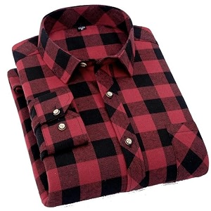 Long Sleeve Flannel Shirt Mens Casual Plaid