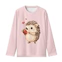 Long Sleeve Shirts for Girls Casual Crewneck Tops Fall Winter Outfits for 3-16 Years Old